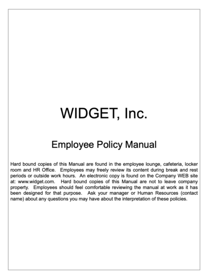 Sample Employee Handbook